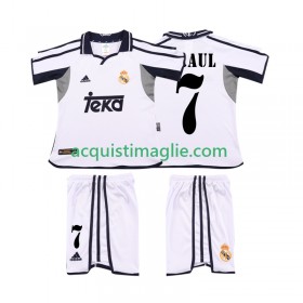 Divisa di Calcio Real Madrid RAUL 7 2001 Retro Bambino Prima 2002
